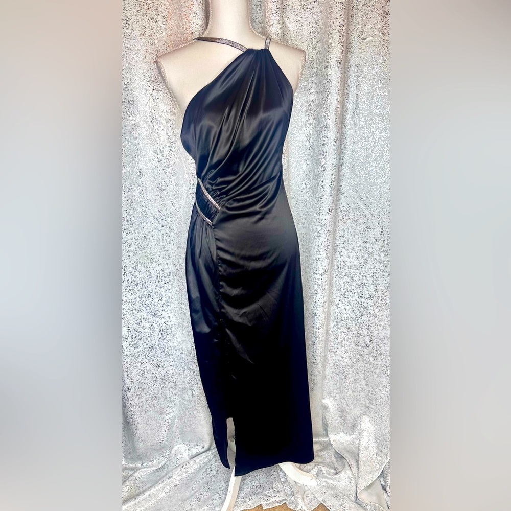 NWT One of its kind black satin dress